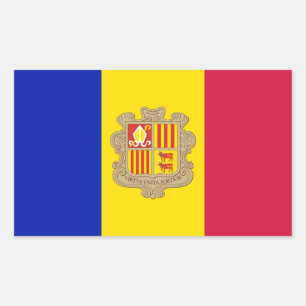 Sticker Rectangulaire drapeau d'Andorre