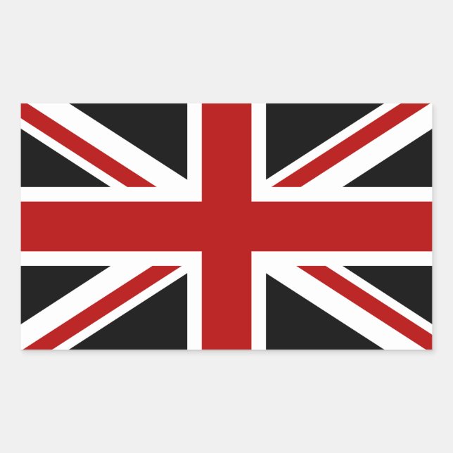 Sticker Rectangulaire Drapeau d'Angleterre noir rouge blanc (Devant)