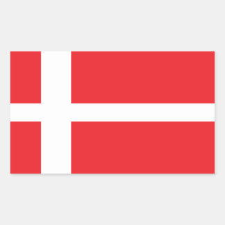 STICKER RECTANGULAIRE DRAPEAU DANNEBROG DU DANEMARK