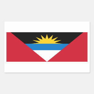 Sticker Rectangulaire Drapeau d'Antigua-et-Barbuda (Antiguais/Barbudan)