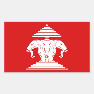 Sticker Rectangulaire Drapeau de ທຸງຊາດລາວ des Laotien