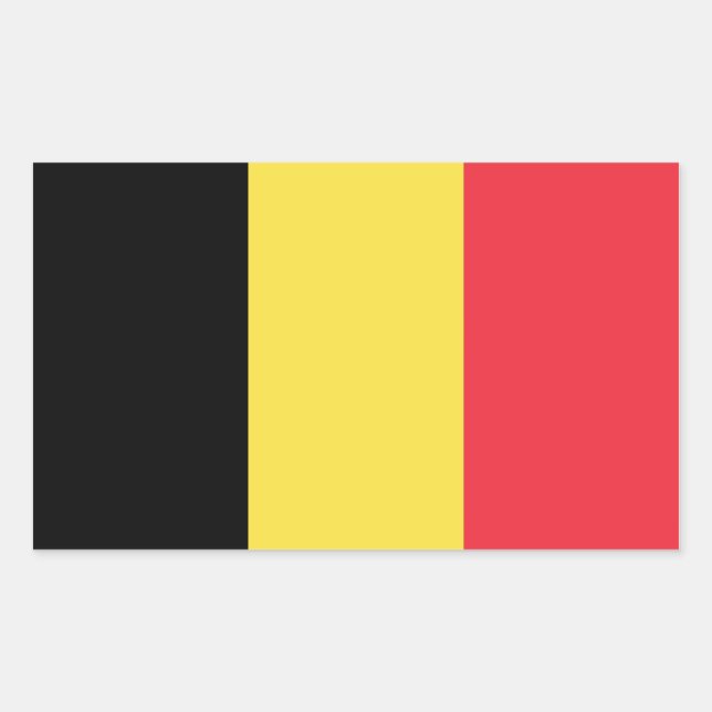 Sticker Rectangulaire Drapeau de Belgique (Devant)