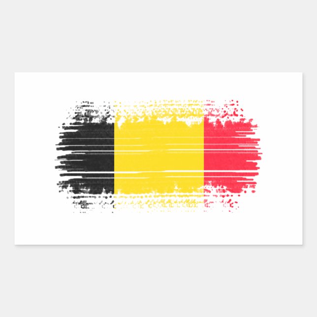 Sticker Rectangulaire Drapeau de Belgique (Devant)