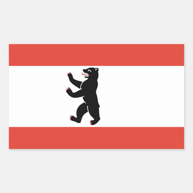 Sticker Rectangulaire Drapeau de Berlin (Devant)
