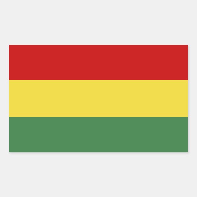 Sticker Rectangulaire Drapeau de Bolivie (Devant)