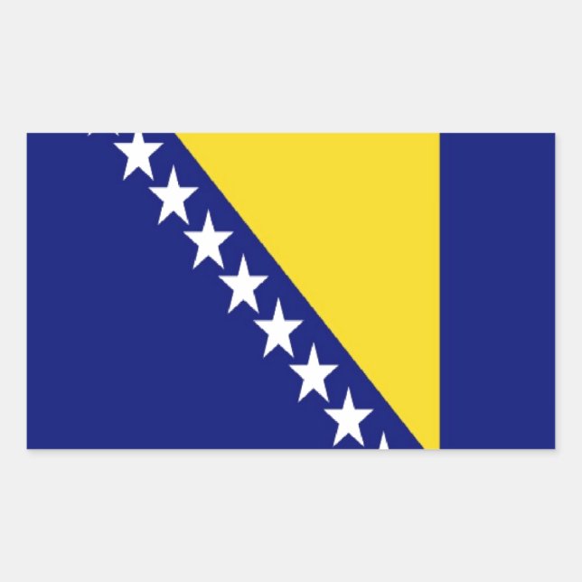 Sticker Rectangulaire Drapeau de Bosnie-Herzégovine (Devant)