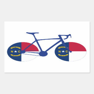Sticker Rectangulaire Drapeau de Caroline du Nord à vélo