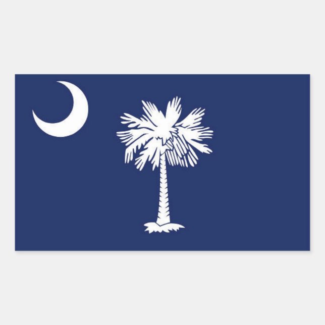 Sticker Rectangulaire Drapeau de Caroline du Sud (Devant)