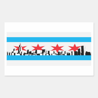 Sticker Rectangulaire Drapeau de Chicago