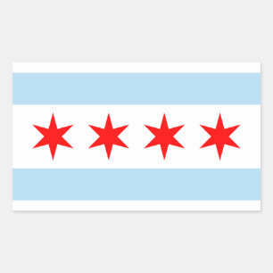 Sticker Rectangulaire Drapeau de Chicago