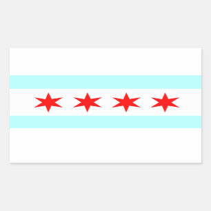 Sticker Rectangulaire Drapeau de Chicago