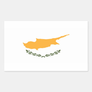 Sticker Rectangulaire Drapeau de Chypre