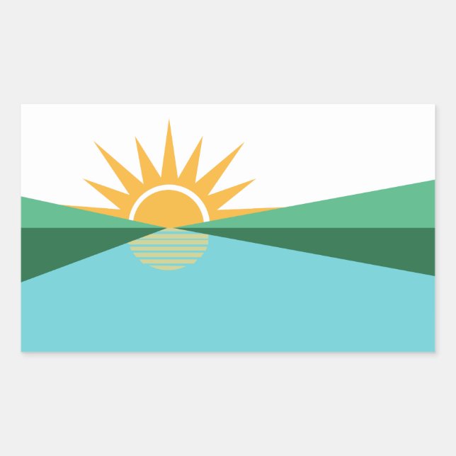 Sticker Rectangulaire Drapeau de Coral Springs, Floride (Devant)