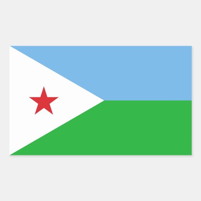 Sticker Rectangulaire Drapeau de Djibouti (Devant)