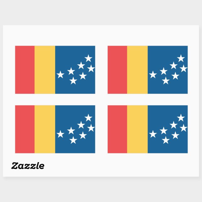 Sticker Rectangulaire Drapeau de Durham, Caroline du Nord (Feuille)