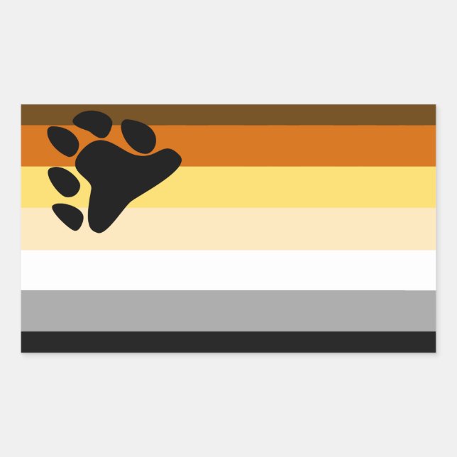 Sticker Rectangulaire Drapeau de fierté des Ours (Devant)