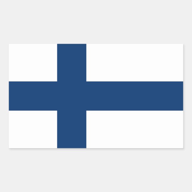 Sticker Rectangulaire Drapeau de Finlande (Devant)
