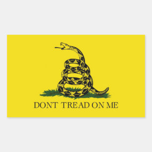 Sticker Rectangulaire Drapeau de Gadsden ne pas faire le tour de moi pol