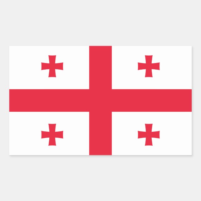 Sticker Rectangulaire Drapeau de Géorgie (Devant)