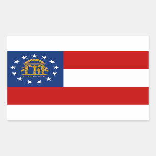 Sticker Rectangulaire Drapeau de Géorgie
