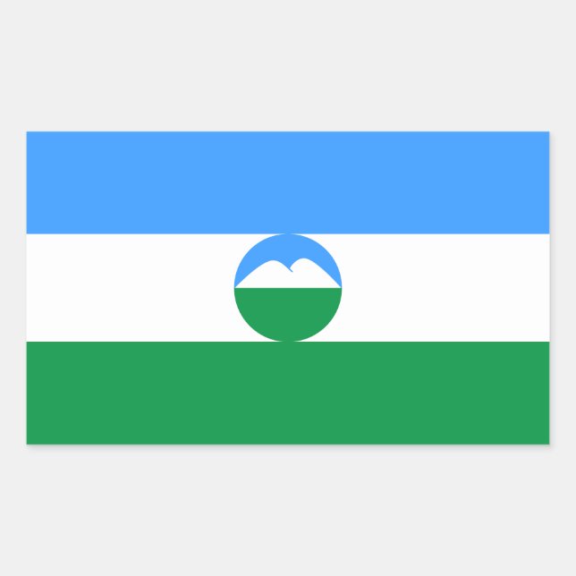 Sticker Rectangulaire Drapeau de Kabardino-Balkarie (Devant)