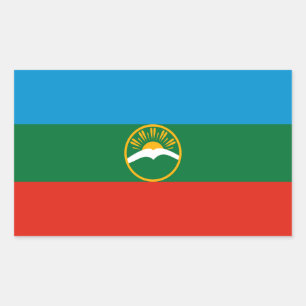 Sticker Rectangulaire Drapeau de Karatchaïevo-Tcherkessie