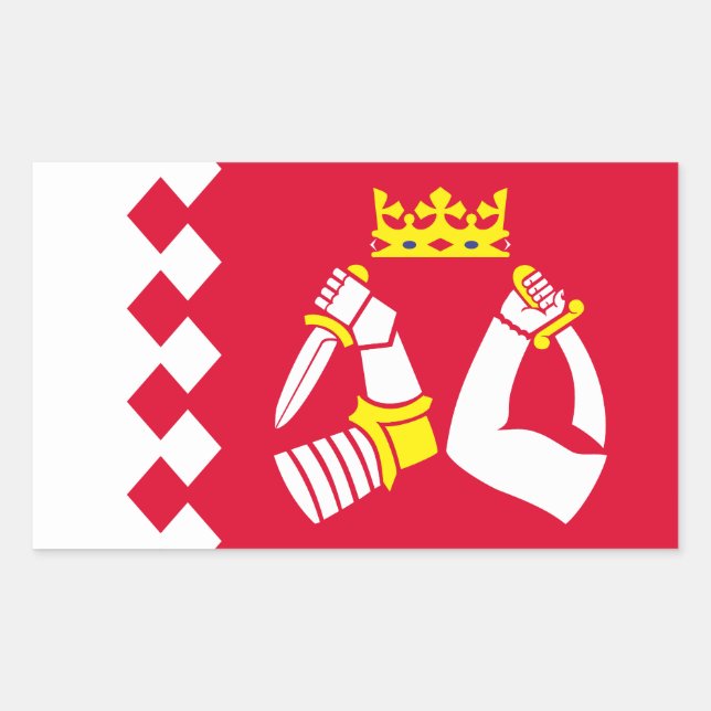 Sticker Rectangulaire Drapeau de Karelia Nord (Devant)