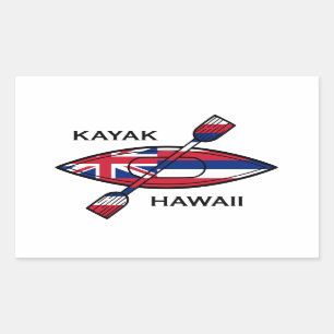 Sticker Rectangulaire Drapeau de Kayak Hawaii