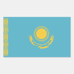 Sticker Rectangulaire Drapeau de Kazakhstan