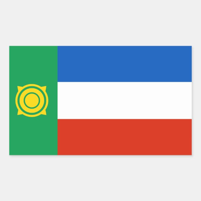 Sticker Rectangulaire Drapeau de Khakassie (Devant)