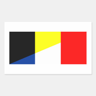 Sticker Rectangulaire drapeau de la belgique de la france