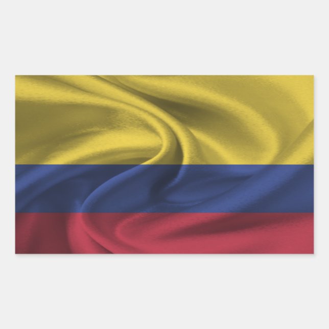 Sticker Rectangulaire Drapeau de la Colombie (Devant)