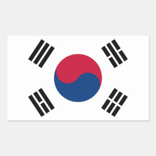 Sticker Rectangulaire Drapeau de la Corée du Sud