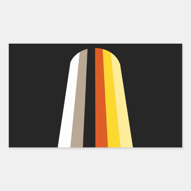 Sticker Rectangulaire Drapeau de la Fierté des cheveux longs (Devant)