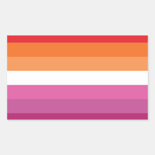 Sticker Rectangulaire Drapeau de la fierté lesbienne