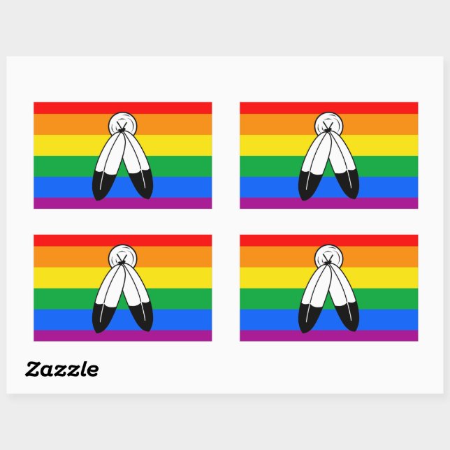 Sticker Rectangulaire Drapeau de la fierté LGBTQ+ (Feuille)