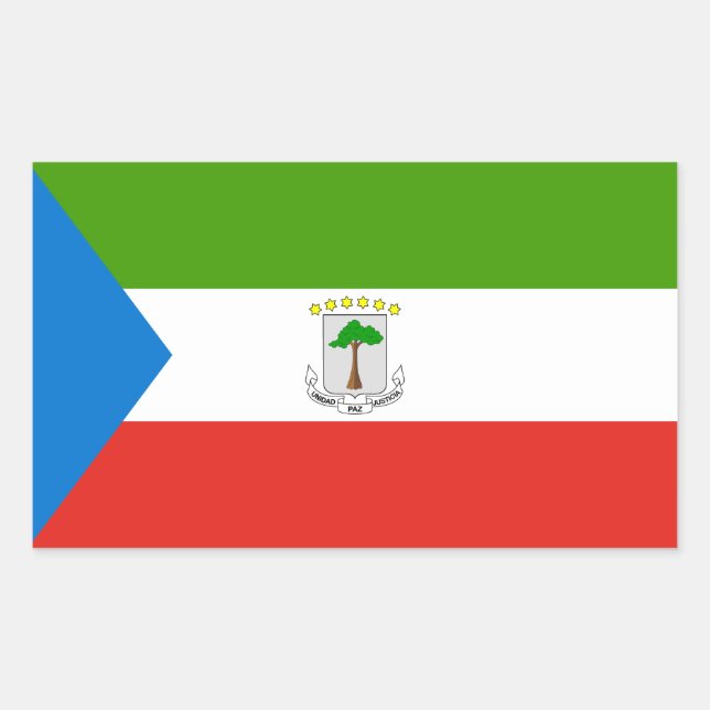 Sticker Rectangulaire Drapeau de la Guinée équatoriale (Devant)