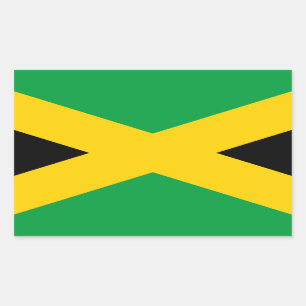 Sticker Rectangulaire Drapeau de la Jamaïque - drapeau jamaïcain