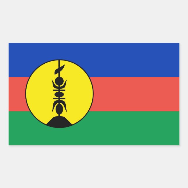 Sticker Rectangulaire drapeau de la nouvelle-calédonie (Devant)