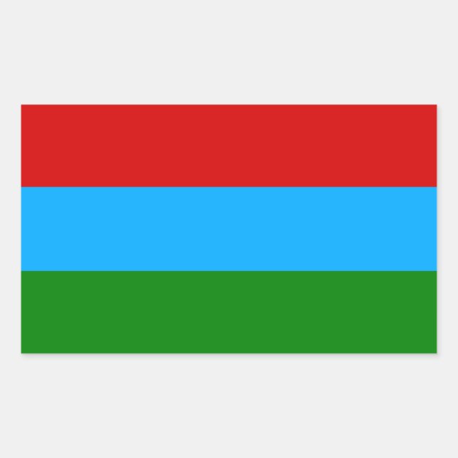 Sticker Rectangulaire Drapeau de la République de Karelia (Devant)