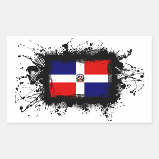 Sticker Rectangulaire Drapeau de la République Dominicaine