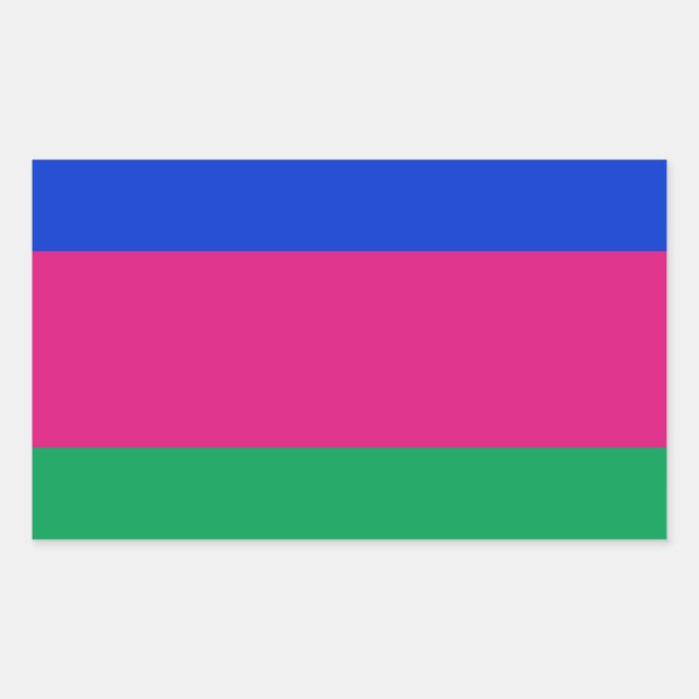 Sticker Rectangulaire Drapeau de la République populaire du Kuban (Devant)