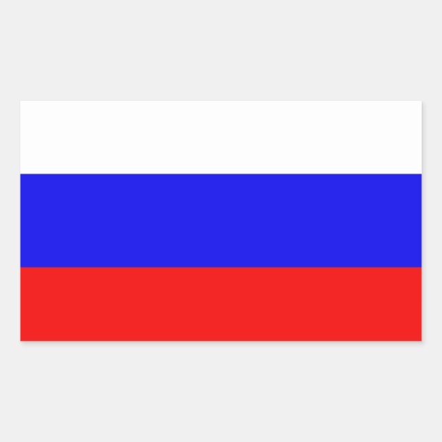 Sticker Rectangulaire Drapeau de la Russie (Devant)