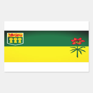 Sticker Rectangulaire Drapeau de la Saskatchewan (CANADA)