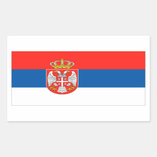 Sticker Rectangulaire Drapeau de la Serbie