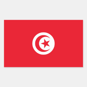 Sticker Rectangulaire Drapeau de la Tunisie
