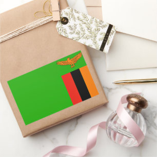 Sticker Rectangulaire Drapeau de la Zambie