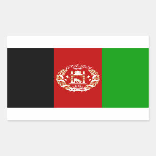 Sticker Rectangulaire Drapeau de l'Afghanistan patriotique