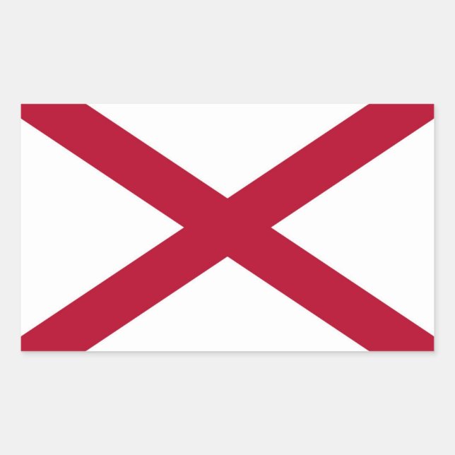 Sticker Rectangulaire Drapeau de l'Alabama (Devant)