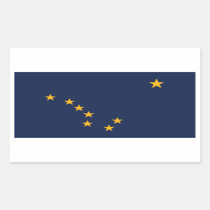 Sticker Rectangulaire Drapeau de l'Alaska